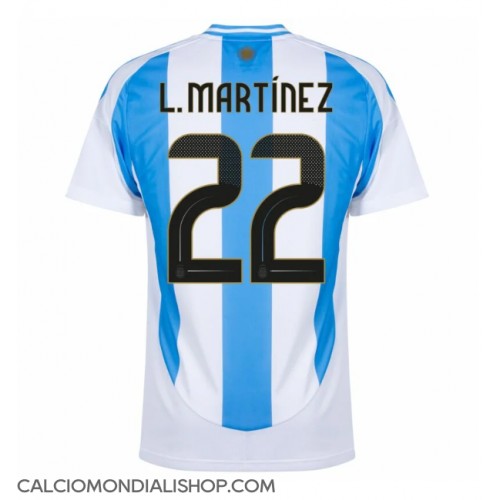 Maglie da calcio Argentina Lautaro Martinez #22 Prima Maglia Copa America 2024 Manica Corta